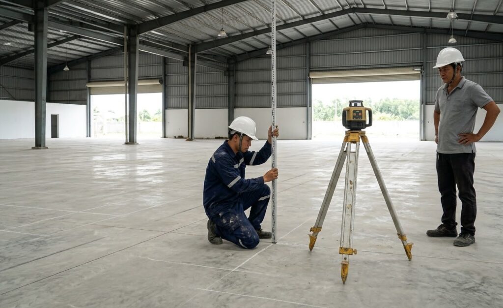 Điều kiện mở xưởng mộc về mặt bằng và nền bê tông chịu tải nặng
